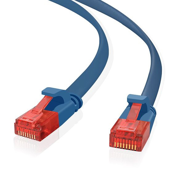 Ultrapłaski kabel krosowy Helos U/UTP Cat 6 niebieski 0,5m, 148733