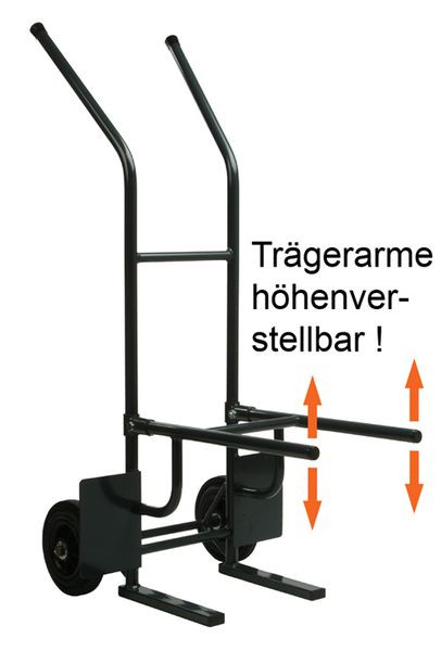 Kaiser-Sitzmöbel Cărucior robust pentru transportul scaunelor din oțel, acoperit cu pulbere în antracit cu protecție din pâslă, STW